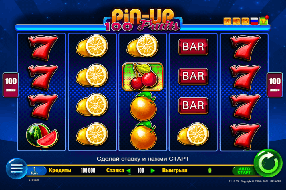 Скриншот игры 100 Pin-Up Fruits